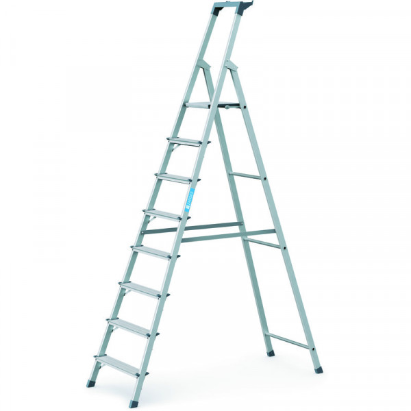 Scana S - Stufen-Stehleiter 8 Stufen Plattformhöhe 1,7 m, Arbeitshöhe 3,7 m