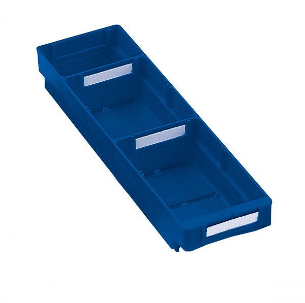 Regalkasten Mod. 410 blau 400 x 120 x 65 mm für 4 Trennplatten.