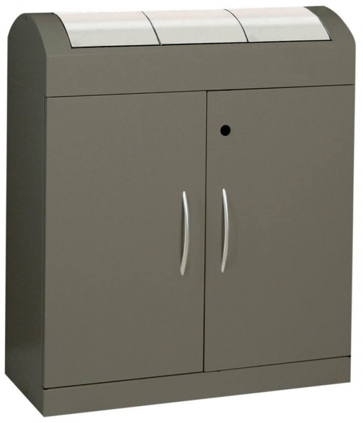 Abfalltrennung TD 3-aspect-plus-, soft-mokka/Edelstahl, verz. Innenbehälter, 3x45 Liter