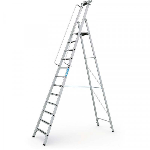 Meistertritt S - Stehleiter 12 Stufen Plattformhöhe 3,11 m, Arbeitshöhe 5,1 m