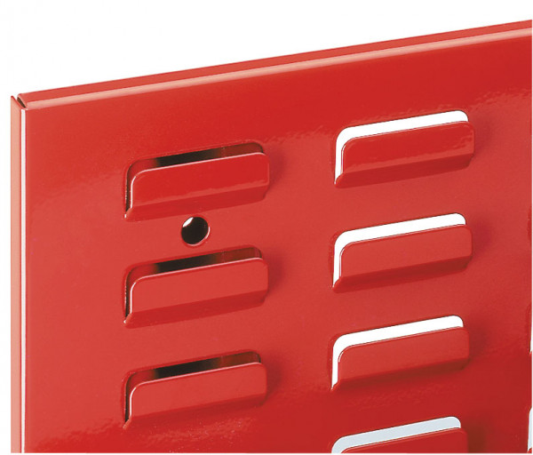 ®RasterPlan Schlitzplatte B 450 mm x H 500 mm Hochformat RAL 3020 - Verkehrsrot Universell kombinier- und einsetzbar. Kompatibel mit ®RasterPlan Lochplatten.
