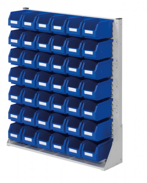 ®RasterPlan Systemeinheit Gr.3 einseitig H1100 x B1000 x T240 mm RAL 7035. Modell 34 inklusiv Lagersichtkasten 42 x Größe 6.