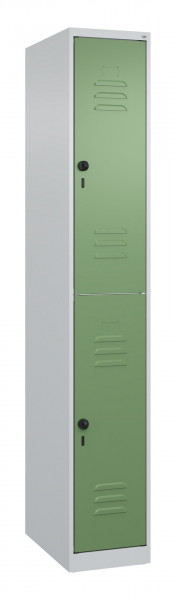 C+P Doppelstock-Spind Classic PLUS, 1 Abteil, 1850x300x500mm, 7035/6011