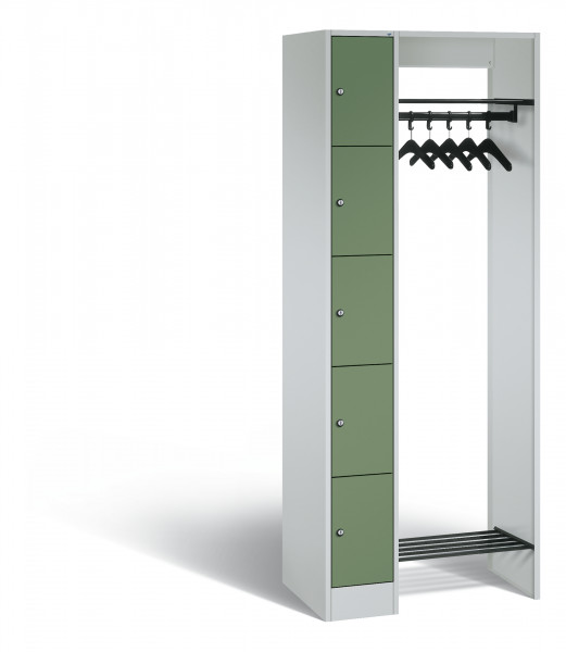 C+P Offene Garderobe, H1950xB740xT480mm, 7035/6011