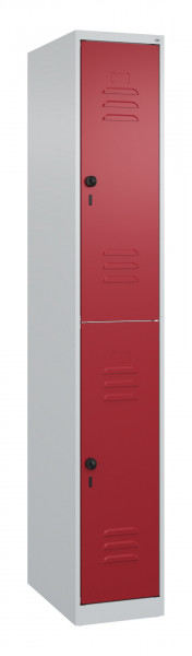 C+P Doppelstock-Spind Classic PLUS, 1 Abteil, 1850x300x500mm, 7035/3003