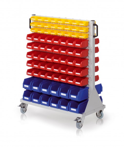 RasterMobil Rollwagen Gr. 3 RAL 7035 H1230 x B1000 x T500 mm Modell 71. Inklusiv Lagersichtkasten 24 x Größe 6 80 x Größe 7 48 x Größe 8.