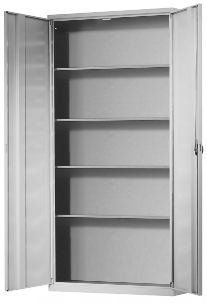 Ordnungsschrank mit Türen Modell 40 1950 x 950 x 400 mm RAL 7035. 4 Fachböden verzinkt.
