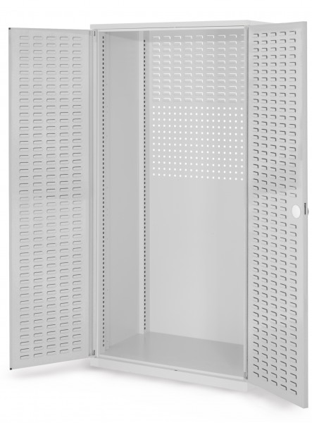 ®RasterPlan Schubladenschrank Leergehäuse 1950 x 1000 x 600 mm RAL 7035. Modell 20 Schlitzplattentüren.
