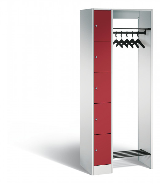 C+P Offene Garderobe, H1950xB740xT480mm, 7035/3003