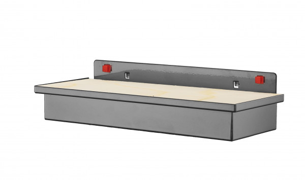 ABAX® Werkzeugaufnahmebox mit Holzplatte Breite 340 mm x Tiefe 135 mm x Höhe 55 mm Anthrazitgrau