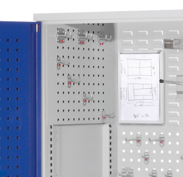 RasterPlan Seitenwandverkleidung linke Seite, Systemlochung B497 x H 455mm, RAL 7035.