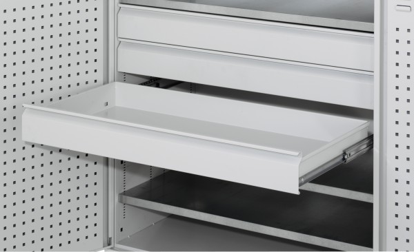Einzelschublade RAL7035 Großraumschrank Höhe 125 mm. inkl. Auszugschienen.