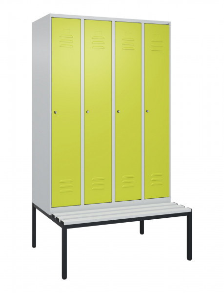 C+P Spind Classic PLUS, Bank, 4 Abteile, 2120x1200x815mm, 7035/0024