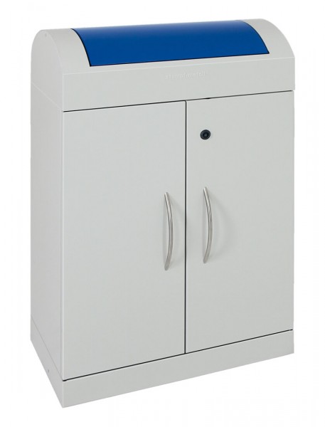 Abfalltrennung TD 1, RAL 7035/RAL 5010, verz. Innenbehälter, 1x90 Liter