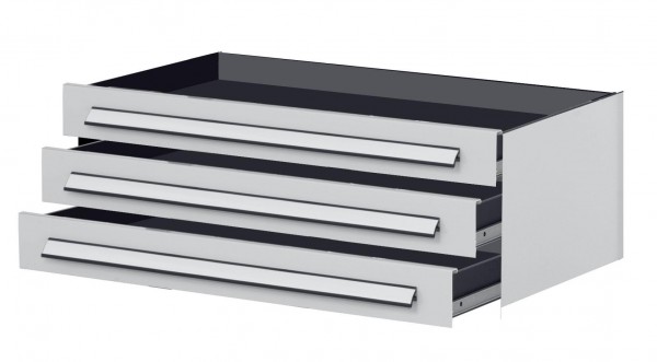 Schubladenblock dreifach B 1000 mm RAL 7035 für Mobile Arbeitsstation.