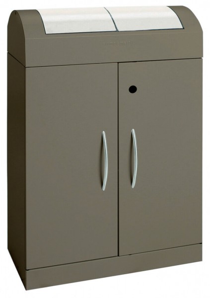 Abfalltrennung TD 2-aspect-plus-, soft-mokka/Edelstahl, verz. Innenbehälter, 2x45 Liter