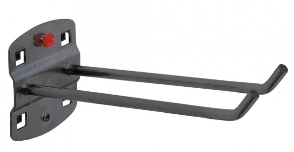 ®RasterPlan Doppelter Werkzeughalter schräges Hakenende Länge 150 mm Anthrazitgrau