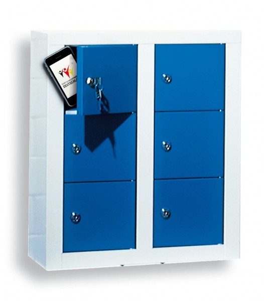 ErgoPlus Wertfachschrank 6 Fächer 585 x 485 x 250 mm RAL 7035 /5010.
