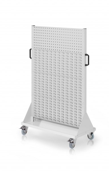 RasterMobil Gr. 4 RAL 7035 H1580 x B1000 x T500 mm. 2 Lochplatten 6 Schlitzplatten.