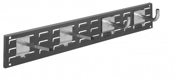 ®RasterPlan Wandschiene Schlitzplatte Set 12 L 920 mm x H 140 mm RAL 7016. 2 x Universalhalter 2 x Rohrträger.