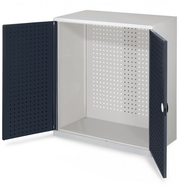 RasterPlan Werkzeugschrank Mod 1 500, H1000 x B1000 x T500 mm, RAL 7035/ 7016. Türinnenseite: RasterPlan Lochplatte.