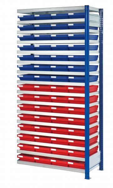 ®RasterPlan Steckregal mit Regalkästen Modell 21 2000 x 1000 x 500 mm AF. Inklusiv 60 x Größe 520.