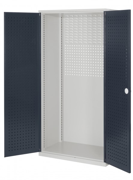 ®RasterPlan Schubladenschrank Leergehäuse 1950 x 1000 x 600 mm RAL 7035/7016. Modell 10 Lochplattentüren.