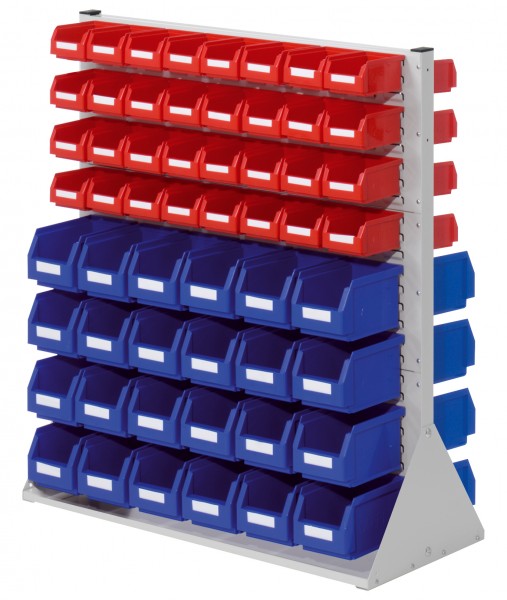 ®RasterPlan Systemeinheit Gr.3 doppelseitig H1100 x B1000 x T430 mm RAL 7035. Modell D 32 inklusiv Lagersichtkasten 48 x Größe 6 64 x Größe 7.
