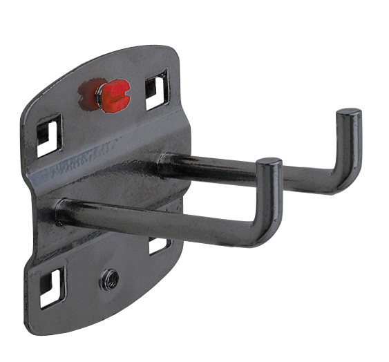 ®RasterPlan Doppelter Werkzeughalter senkrechtes Hakenende Länge 50 mm Anthrazitgrau