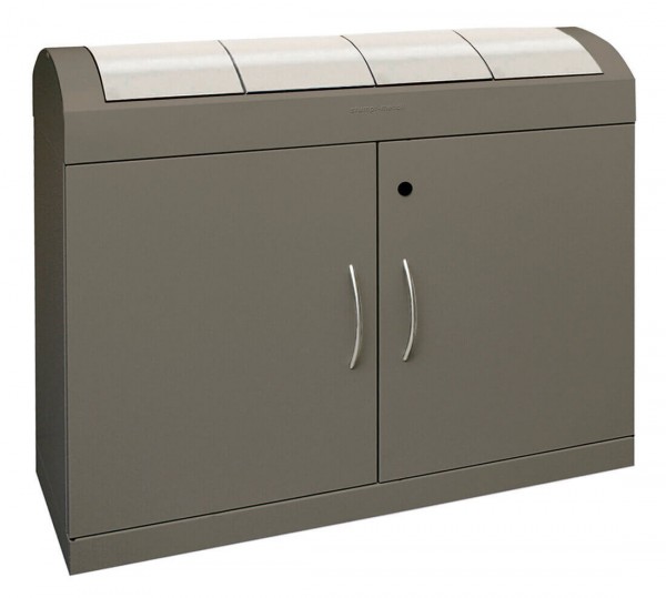 Abfalltrennung TD 4-aspect-plus-, soft-mokka/Edelstahl, verz. Innenbehälter, 4x45 Liter
