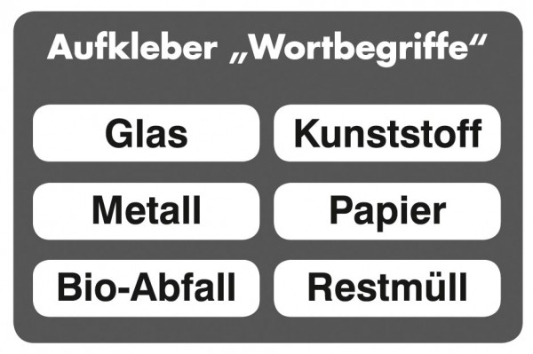 Zubehör: Aufkleber Wortbegriffe, 6 Stück