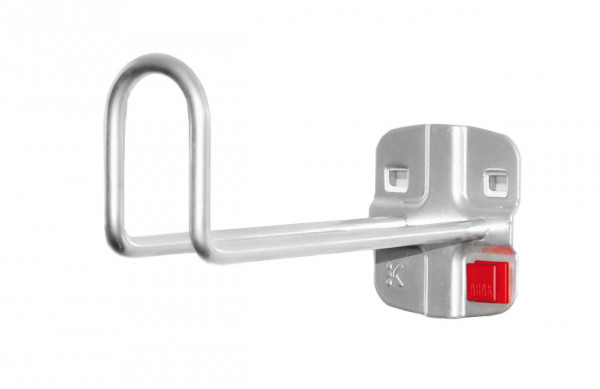ABAX® Kabelhalter Länge 150 mm / Höhe Hakenende 50 mm Alufarben