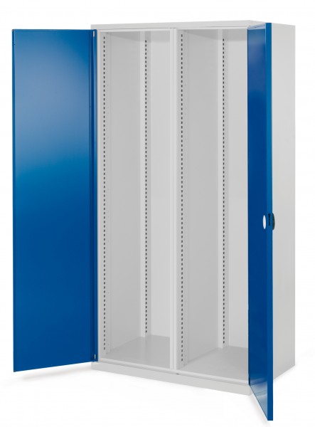 Schwerlastschrank Leergehäuse/Mod 50 1950 x 1000 x 600 mm RAL 7035/5010. Mit Mitteltrennwand Doppelwandtüren