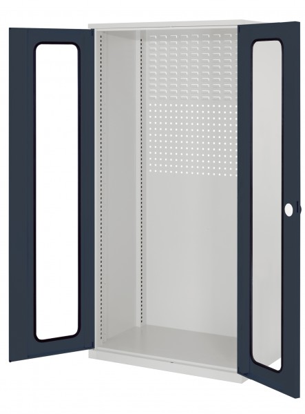®RasterPlan Schubladenschrank Leergehäuse 1950 x 1000 x 600 mm RAL 7035/7016. Modell 30 Sichtfenstertüren.