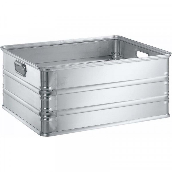 Alu-Kasten K270;117l; IM: 720x540x300mm Schalengriffe, umlfd.Sicken u.Ecksicken