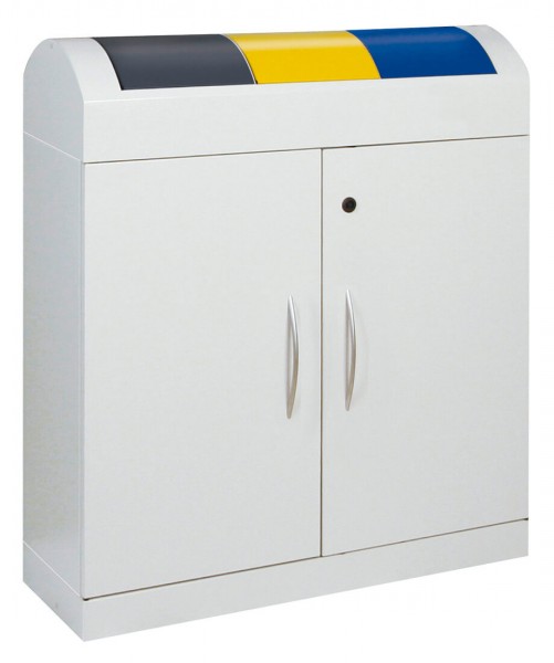 Abfalltrennung TD 3, RAL 7035/RAL 7016, RAL 1003, RAL 5010, verz. Innenbehälter, 3x45 Liter