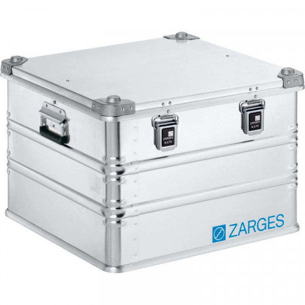 Alu-Kiste K470; 115l, IM: 550x550x380mm umlfd. Dichtung, Edelstahlscharnierband