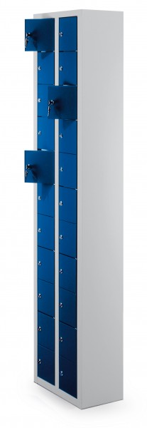 ErgoPlus Wertfachschrank 22 Fächer 1950 x 485 x 250 mm RAL 7035 / RAL 5010.
