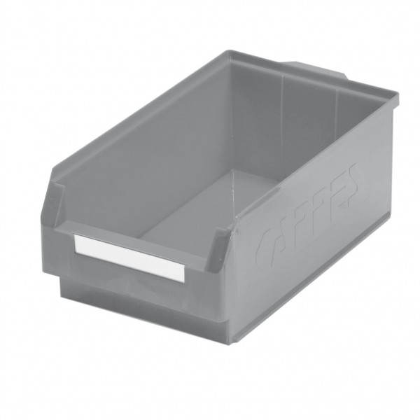 ®RasterPlan Lagersichtkasten Größe 2 Mit großer Griffmulde hinten Grau L 500 mm x B 300 mm x H 200 mm