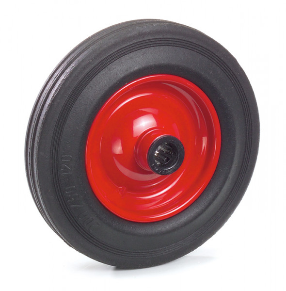 Vollgummirad 200 x 50 mm / Stahlblech-Felge rot