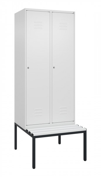 C+P Spind Classic PLUS, Bank, 2 Abteile, 2120x800x815mm, 9016/9016