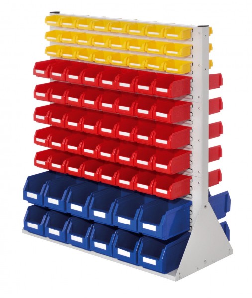 ®RasterPlan Systemeinheit Gr.3 doppelseitig H1100 x B1000 x T430 mm RAL 7035. Modell D 36 inklusiv Lagersichtkasten 24 x Größe 6 80 x Größe 7 48 x Größe 8.