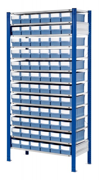 ®RasterPlan Steckregal mit Volumenkästen Modell 31 2000 x 1000 x 400 mm GF. Inklusiv 72 Stück 400 x 153 x105 mm.