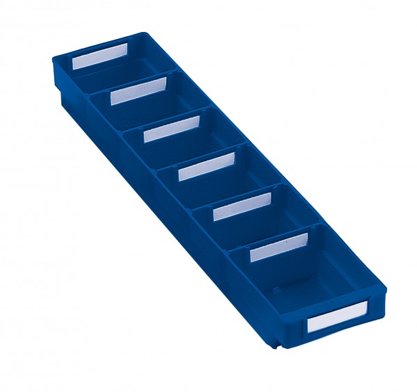 Regalkasten Mod. 510 blau 500 x 120 x 65 mm für 5 Trennplatten.