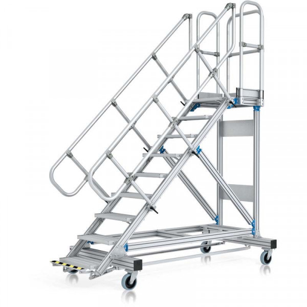 Plattformtreppe Ergo Stop 45° 20 Stufen, 1000 mm breit, Höhe 4,51 m