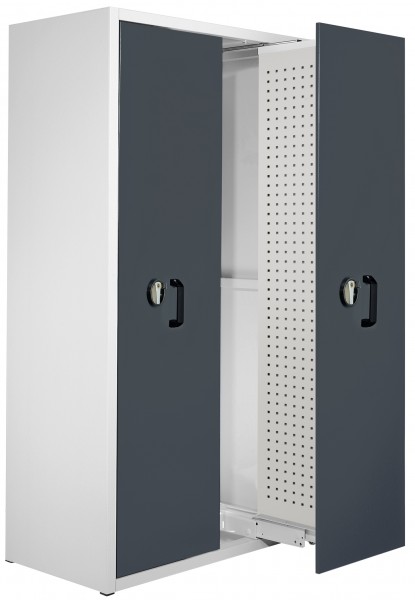 ®RasterPlan Zugwagenschrank RAL 7035/7016 2000 x 1100 x 600 mm. 2 Auszüge Lochplatte.