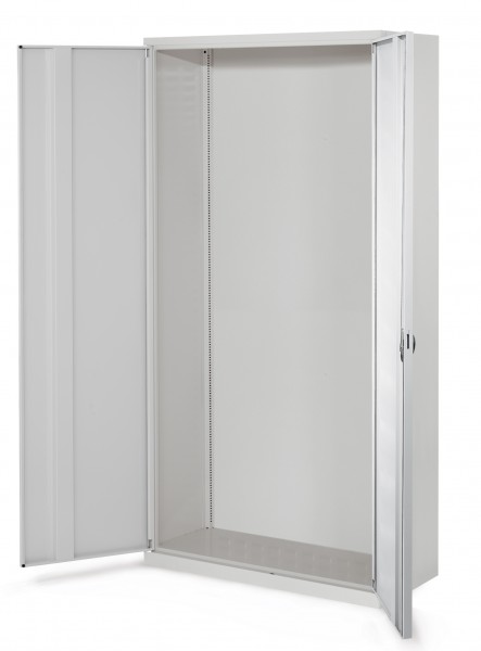 Systemschrank Leergehäuse Serie 400 RAL 7035 H1950 x B1000 x T410 mm Vollblechtüren.