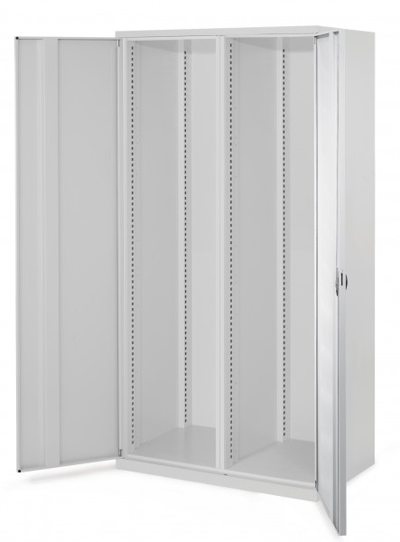 Schwerlastschrank Leergehäuse/ Mod 50 1950 x 1000 x 600 mm RAL 7035. Mit Mitteltrennwand Vollblechtüren