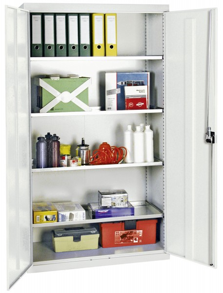 Werkzeug- und Materialschrank Serie 3000, 7035/7035, 4 Wannenböden durchgehend