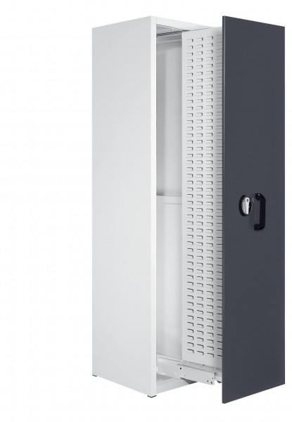 ®RasterPlan Zugwagenschrank RAL 7035/7016 2000 x 590 x 600 mm. 1 Auszug Schlitzplatte.
